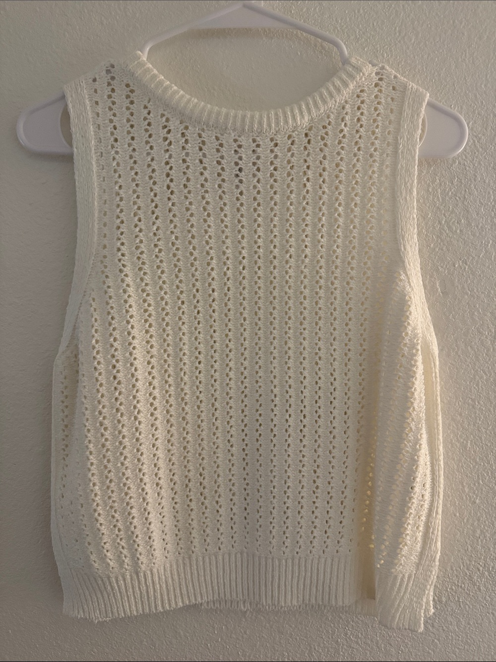 Jessica Simpson Cream Crochet Knit Tank Top